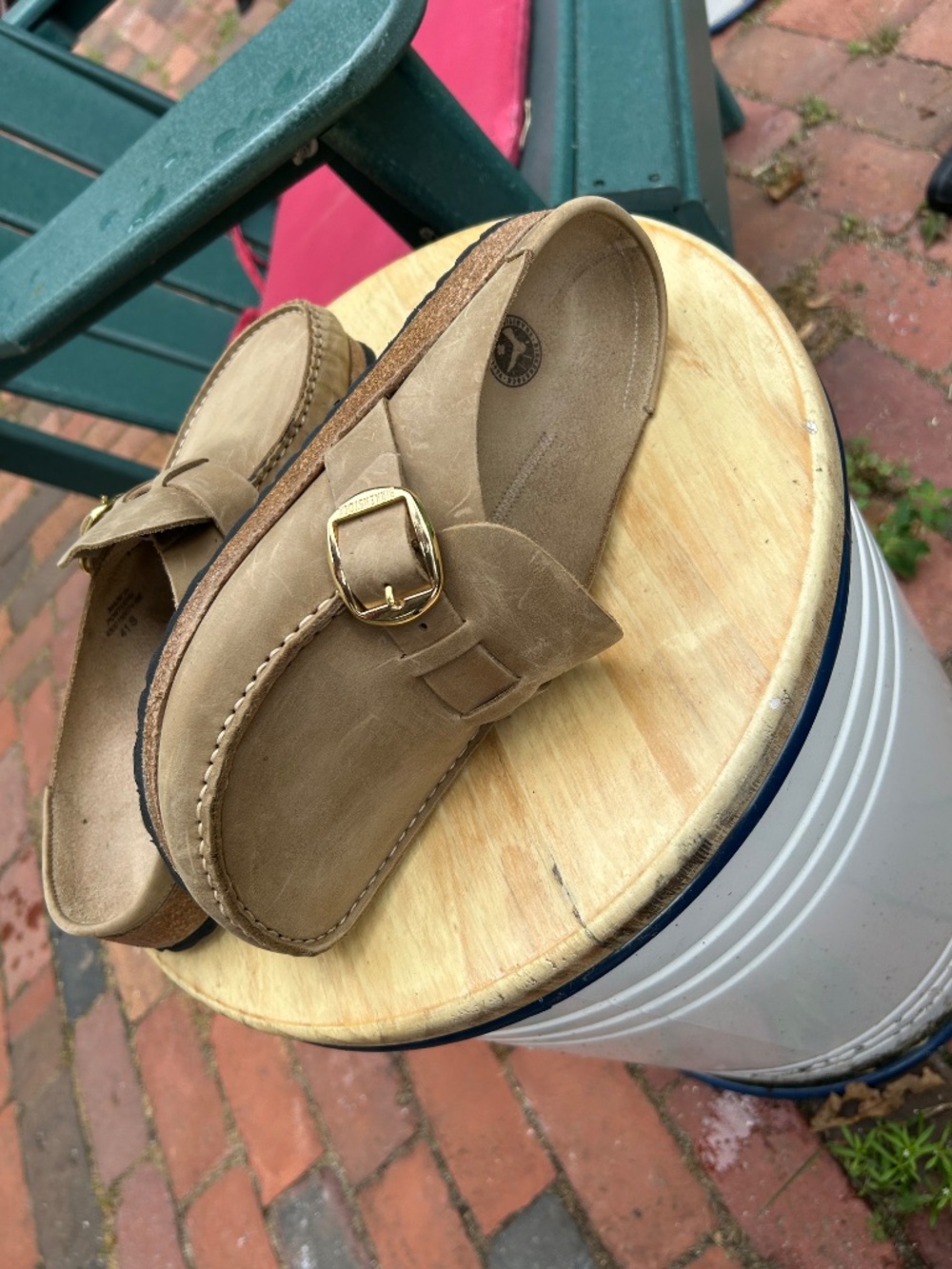 Birkenstock Nubuck Loafer Slides - Picture 2 of 3